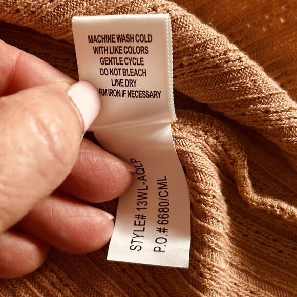 Belle du Jour Crop Top Women L Taupe Stretch Lettuce Edge Boho Feminine Casual - Picture 5 of 12